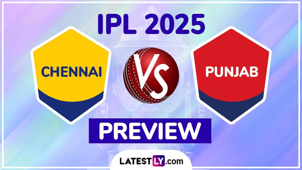 CSK vs PBKS TATA IPL 2025 Preview: चेन्नई सुपर किंग्स बनाम पंजाब किंग्स इंडियन इंडियन प्रीमियर लीग मैच से पहले जानिए हेड टू हेड रिकॉर्ड्स, मिनी बैटल और स्ट्रीमिंग समेत सारे डिटेल्स CSK vs PBKS TATA IPL 2025 Preview: चेन्नई सुपर किंग्स बनाम पंजाब किंग्स इंडियन इंडियन प्रीमियर लीग मैच से पहले जानिए हेड टू हेड रिकॉर्ड्स, मिनी बैटल और स्ट्रीमिंग समेत सारे डिटेल्स