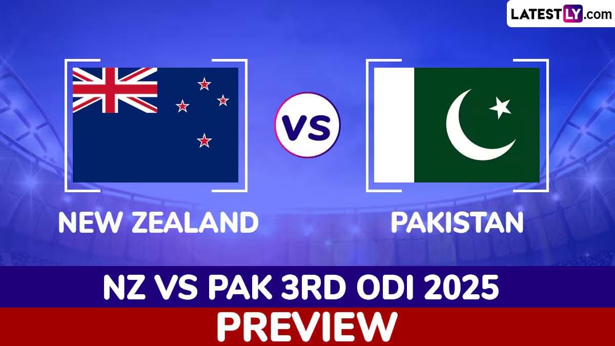 NZ vs PAK 3rd ODI 2025 Preview: तीसरे वनडे में पाकिस्तान बचा पाएगी लाज या न्यूज़ीलैंड करेगी क्लीन स्वीप? मैच से पहले जानें हेड टू हेड रिकॉर्ड्स, मिनी बैटल और स्ट्रीमिंग समेत सारे डिटेल्स NZ vs PAK 3rd ODI 2025 Preview: तीसरे वनडे में पाकिस्तान बचा पाएगी लाज या न्यूज़ीलैंड करेगी क्लीन स्वीप? मैच से पहले जानें हेड टू हेड रिकॉर्ड्स, मिनी बैटल और स्ट्रीमिंग समेत सारे डिटेल्स