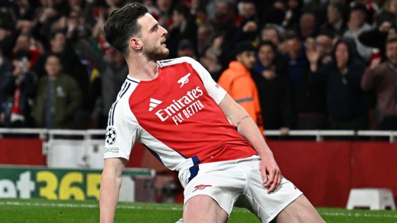 UEFA Champions League 2024-25: डेक्लान राइस नॉकआउट यूसीएल चरण में दो डायरेक्ट फ्री किक गोल करने बने वाले पहले खिलाड़ी, आर्सेनल बनाम रियल मैड्रिड में हासिल की उपलब्धि
