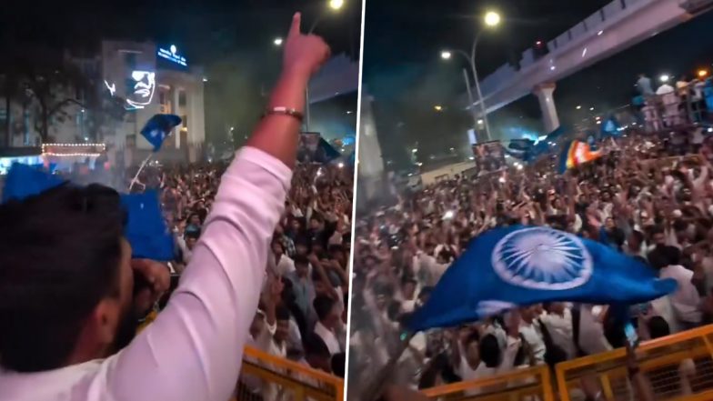 Nagpur Ambedkar Jayanti: डॉ. आंबेडकर जयंती के मौके पर रात में ही संविधान चौक में जुटे हजारों अनुयायी, लेज़र शो का हुआ आयोजन, डीजे की धुन पर थिरके लोग (Watch Video)