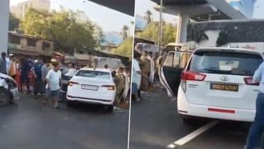 Mumbai Traffic Update: मुंबई के वेस्टर्न एक्सप्रेस हाईवे पर भीषण ट्रैफिक जाम, टेम्पो पलटने से बढ़ी मुश्किल; ऑफिस जाने वालों को हुई देरी (Watch Video)