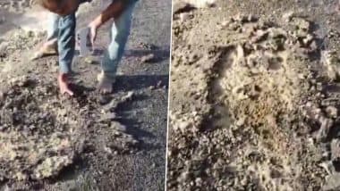 VIDEO:पीलीभीत में भ्रष्टाचार की खुली पोल! 90 लाख रूपए की सड़क को ग्रामीण ने हाथ से उखाड़ा, लोगों ने लगाया घटिया निर्माण का आरोप
