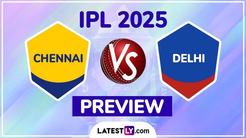CSK vs DC IPL 2025 Preview: चेन्नई सुपर किंग्स बनाम दिल्ली कैपिटल्स इंडियन प्रीमियर लीग मुकाबले से पहले जानें हेड टू हेड रिकॉर्ड्स, मिनी बैटल और स्ट्रीमिंग समेत सारे डिटेल्स