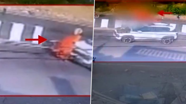 Chhatrapati Sambhajinagar Hit and Run: महाराष्ट्र के संभाजीनगर में तेज़ रफ्तार कार का कहर, सड़क पार कर रही महिला को कुचलने से मौत: VIDEO