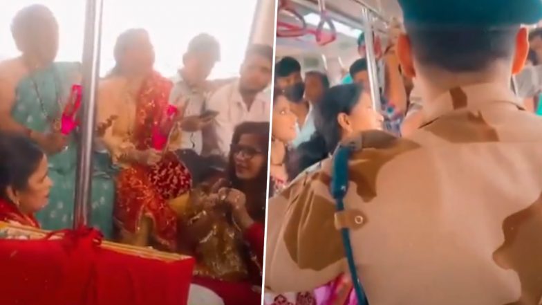 Bhajan In Delhi Metro: यात्रियों से भरी मेट्रो ट्रेन में भजन करने लगीं महिलाएं, फिर हुआ कुछ ऐसा कि कान पकड़कर मांगी माफी (Watch Video)