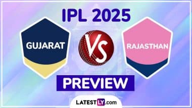 GT vs RR TATA IPL 2025 Preview: गुजरात टाइटंस बनाम राजस्थान रॉयल्स इंडियन प्रीमियर लीग मैच से पहले जानें हेड टू हेड रिकॉर्ड्स, मिनी बैटल और स्ट्रीमिंग समेत सारे डिटेल्स