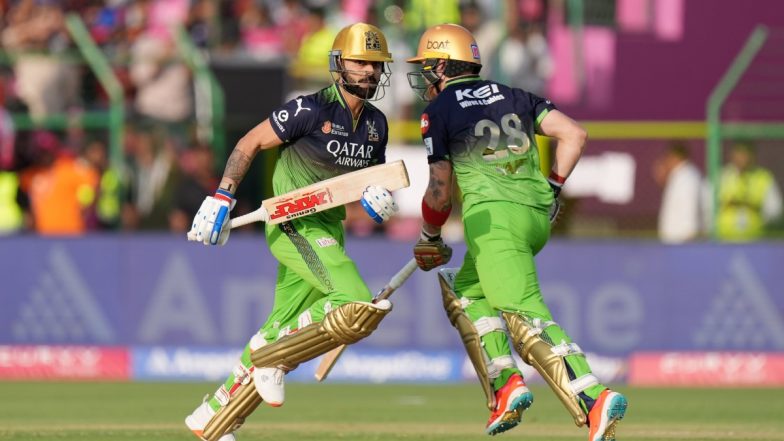 Bengaluru Beat Rajasthan, TATA IPL 2025 28th Match Scorecard: रॉयल चैलेंजर्स बेंगलुरु ने राजस्थान रॉयल्स को 9 विकेट से हराया, फिलिप साल्ट और विराट कोहली ने खेली धुआंधार रनों की पारी; यहां देखें RR बनाम RCB मैच का स्कोरकार्ड