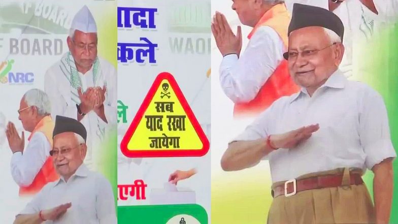 VIDEO: वक्फ बिल को लेकर RJD और JDU में पोस्टर वॉर, RSS की ड्रेस में नजर आए CM नीतीश कुमार!