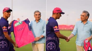 IPL 2025: राहुल द्रविड़ ने यूजीन लेवी को राजस्थान रॉयल्स की विशेष जर्सी भेंट की, देखें वीडियो