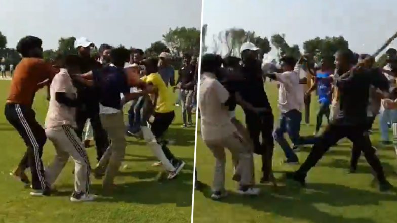 Viral Video: अमरोहा के डीएनएस कॉलेज के ग्राउंड में क्रिकेट खेलते समय युवाओं के बीच हुआ विवाद, दो गुटों में बैट और स्टंप लेकर जमकर हुई मारपीट, वीडियो आया सामने