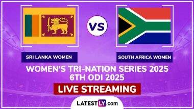 SL-W vs SA-W Women’s Tri-Nation Series 2025 6th ODI Live Streaming: महिला ट्राई सीरीज में आज दक्षिण अफ्रीका से भिड़ेगी श्रीलंका महिला टीम, यहां जानिए कब, कहां और कैसे देखें लाइव प्रसारण
