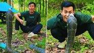 King Cobra Posing In Knitted Cap: इंडोनेशियन इन्फ़्लुएन्सर ने किंग कोबरा को पहनाई बुनी हुई टोपी, देखें वायरल वीडियो