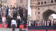 Miss World Contestants at Charminar: कई देशों की सुंदरियों ने चारमीनार पर बिखेरा जलवा, तेलंगाना सांस्कृतिक विरासत की भव्य झलक (Watch Video)