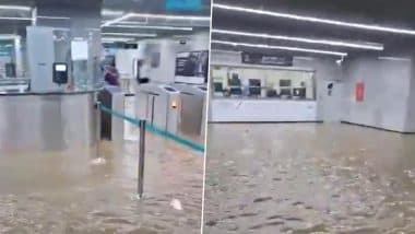 Mumbai Rains: मुंबई में मुसलधार बारिश के बीच उद्घाटन के कुछ दिनों बाद ही वर्ली एक्वा लाइन 3 भूमिगत मेट्रो स्टेशन में भरा पानी (Watch Video)