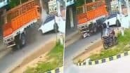 Telangana Road Accident: तेलंगाना के कुंतलूर गांव में ट्रक और कार में जोरदार टक्कर, 3 युवकों की मौत, भयावह वीडियो आया सामने (Watch Video)