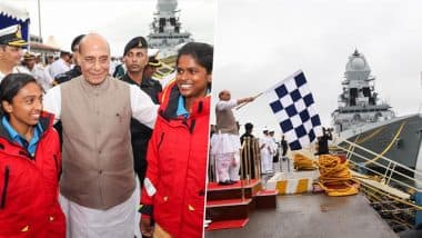 लेफ्टिनेंट कमांडर दिलना के और रूपा ए ने 'नाविका सागर की परिक्रमा पूरी कर रचा इतिहास, रक्षा मंत्री राजनाथ सिंह ने की सराहना