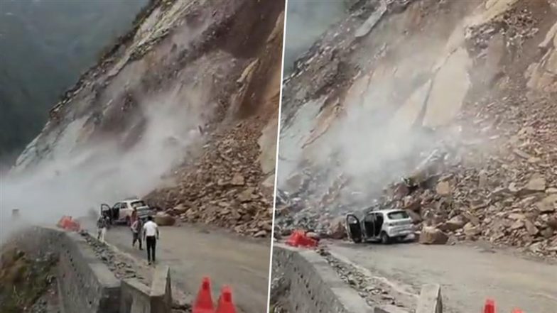 Himachal Landslide: हिमाचल प्रदेश के सिरमौर में भूस्खलन, कार सवार तीन लोगों ने कूदकर बचाई जान; सामने आया घटना का खौफनाक VIDEO