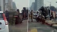 Mumbai Road Accident: विक्रोली में तेज रफ्तार टेम्पो से टक्कर के बाद एसयूवी पलटी, 2 घायल (देखें वीडियो)
