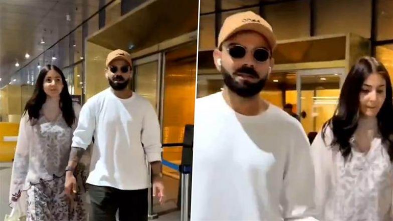 Virat Kohli, Anushka Sharma Back in Mumbai: टेस्ट क्रिकेट से संन्यास के बाद प्रेमानंद जी महाराज आश्रम से मुंबई लौटे विराट-अनुष्का, मुंबई एयरपोर्ट पर फोटोग्राफर ने जीता दिल, देखें वीडियो