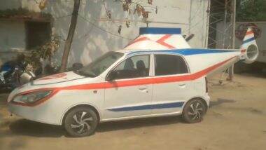 UP Shocker: व्यक्ति ने कार को हेलीकॉप्टर जैसा बनाया, लगाया रोटर ब्लेड और पंखा, पुलिस ने वाहन किया जब्त (देखें वीडियो)