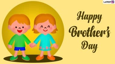 National Brother's Day 2025 Wishes: नेशनल ब्रदर्स डे पर अपने भाई के साथ इन शानदार WhatsApp Stickers, GIF Greetings, HD Images, Wallpapers को करें शेयर National Brother's Day 2025 Wishes: नेशनल ब्रदर्स डे पर अपने भाई के साथ इन शानदार WhatsApp Stickers, GIF Greetings, HD Images, Wallpapers को करें शेयर