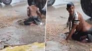 VIDEO: आंखों के सामने बारिश में बह गई किसान की महीनों की मेहनत, फसल को बचाने की हर कोशिश हुई नाकाम