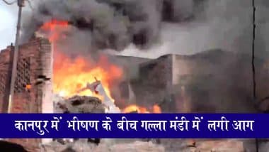 Kanpur Fire: भीषण गर्मी के बीच कानपुर की गल्ला मंडी में लगी आग, देखें वीडियो
