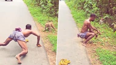 अजीबो-गरीब हरकतें करके बंदर को उसी के अंदाज में चिढ़ाने लगा शख्स, Viral Video देख दंग रह जाएंगे आप
