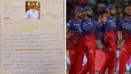 IPL के फाइनल में RCB जीती तो कर्नाटक में होगी छुट्टी? फैन ने मुख्यमंत्री को पत्र लिखकर की ये खास डिमांड