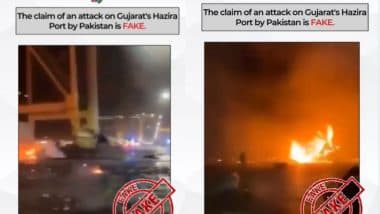 Fact Check: गुजरात के हजीरा पोर्ट पर हमले का फर्जी वीडियो हो रहा शेयर, भारत-पाकिस्तान युद्ध से जोड़कर देखा जा रहा; जानें भ्रामक दावे की असली सच्चाई