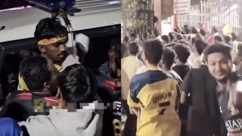 RCB Fans Tearing MS Dhoni's CSK Jersey: रॉयल चैलेंजर्स बेंगलुरु फैंस का शर्मनाक हरकत, IPL 2025 मैच के बाद एमएस धोनी की CSK जर्सी फाड़ी, चेन्नई समर्थकों से की बदसलूकी, देखें वीडियो