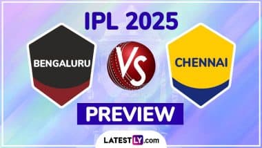 RCB vs CSK TATA IPL 2025 Preview: रॉयल चैलेंजर्स बेंगलुरु बनाम चेन्नई सुपर किंग्स इंडियन प्रीमियर लीग मैच से पहले जानिए हेड टू हेड रिकॉर्ड्स, मिनी बैटल और स्ट्रीमिंग समेत सारे डिटेल्स