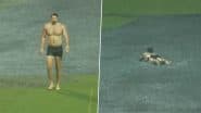 Tim David Enjoys in Heavy Rain at M Chinnaswamy Stadium: स्विम डेविड! RCB बनाम KKR मुकाबले से पहले चिन्नास्वामी स्टेडियम में बारिश का मजा लेते दिखे टिम डेविड, देखें वायरल वीडियो