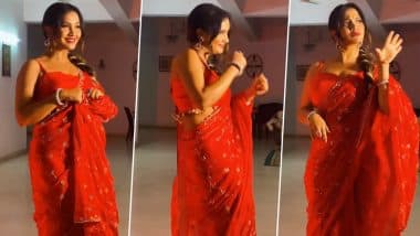 भोजपुरी एक्ट्रेस Trisha Kar Madhu ने रेड साड़ी में ढाया कहर, सेक्सी डांस मूव्स ने उड़ाए फैंस के होश (Watch Video)