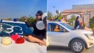 DSP’s Wife Made a Reel: नीली बत्ती लगी गाड़ी के बोनट पर बैठकर काटा केक, डीएसपी  साहब की पत्नी ने बनाई रील, छत्तीसगढ़ के रामानुजगंज में उड़ी नियमों की धज्जियां (Watch Video)