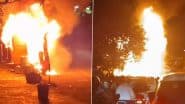 Cylinder Blast in Airoli: चायनीज फूड वैन में सिलेंडर हुआ ब्लास्ट, नवी मुंबई के ऐरोली रेलवे स्टेशन के बाहर की घटना, वीडियो आया सामने (Watch Video)