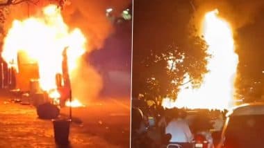 Cylinder Blast in Airoli: चायनीज फूड वैन में सिलेंडर हुआ ब्लास्ट, नवी मुंबई के ऐरोली रेलवे स्टेशन के बाहर की घटना, वीडियो आया सामने (Watch Video) Cylinder Blast in Airoli: चायनीज फूड वैन में सिलेंडर हुआ ब्लास्ट, नवी मुंबई के ऐरोली रेलवे स्टेशन के बाहर की घटना, वीडियो आया सामने (Watch Video)