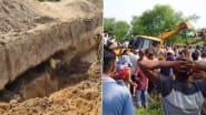 Agra Shocker: पानी की पाइपलाइन बिछाने के दौरान हुआ बड़ा हादसा! मिट्टी के नीचे दबने से 2 लोगों की मौत, कई घायल, आगरा जिले का वीडियो आया सामने;VIDEO
