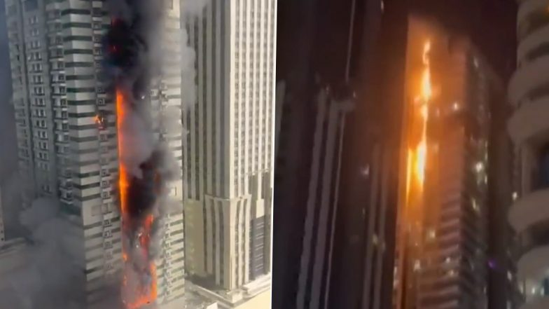 Fire in Dubai Building: दुबई में 67 मंजिल के टॉवर में लगी भीषण आग, 3,800 लोगों को सुरक्षित निकाला (Watch Video)