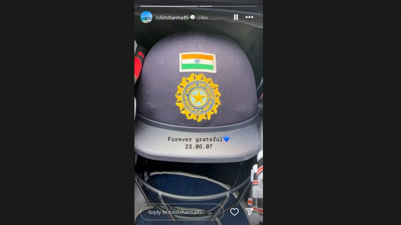 Rohit Sharma Remembers His ODI Debut: 'हमेशा आभारी रहूंगा', रोहित शर्मा ने शेयर की टीम इंडिया के हेलमेट की तस्वीर, 2007 में अपने वनडे डेब्यू को किया याद