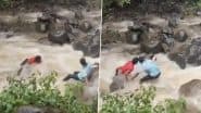 VIDEO: सेल्फी के कारण युवक की जान पर आई आफत! वॉटरफॉल के तेज बहाव में फंसा, समय रहते पर्यटकों ने निकाला बाहर, कोल्हापुर के राऊतवाडी का वीडियो आया सामने