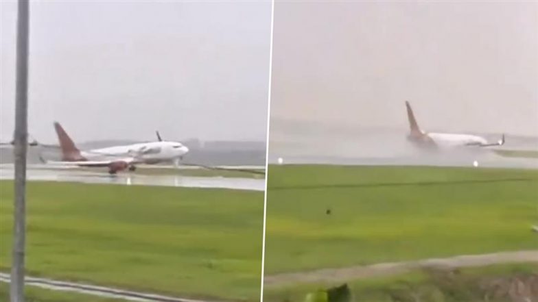 VIDEO: Jakarta Airport पर बारिश के पानी में फिसली Batik Air की फ्लाइट, रनवे से टकराते‑टकराते बचा विमान; बाल-बाल बचे यात्री