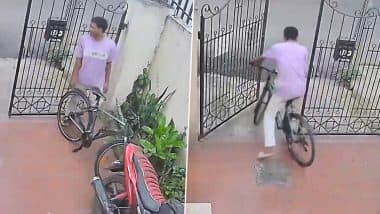 Bicycle Thief: बेंगलुरु में साइकिल चुराने से पहले चोर ने घर में की तांका-झाकी, बाइसाइकल लेकर भागने की घटना कैमरे में कैद