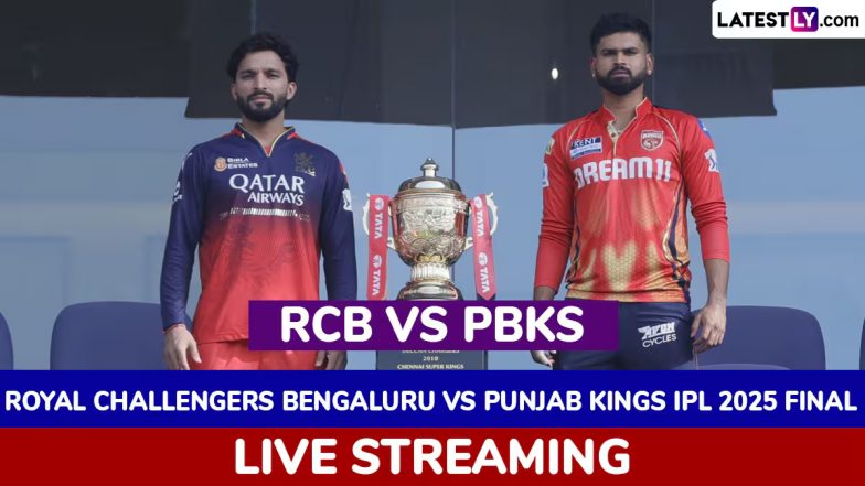 How To Watch RCB vs PBKS TATA IPL 2025 Final Live Streaming: आईपीएल के ताज के लिए पंजाब किंग्स से भिड़ेगी रॉयल चैलेंजर्स बेंगलुरु, यहां जानें कब, कहां और कैसे देखें लाइव प्रसारण