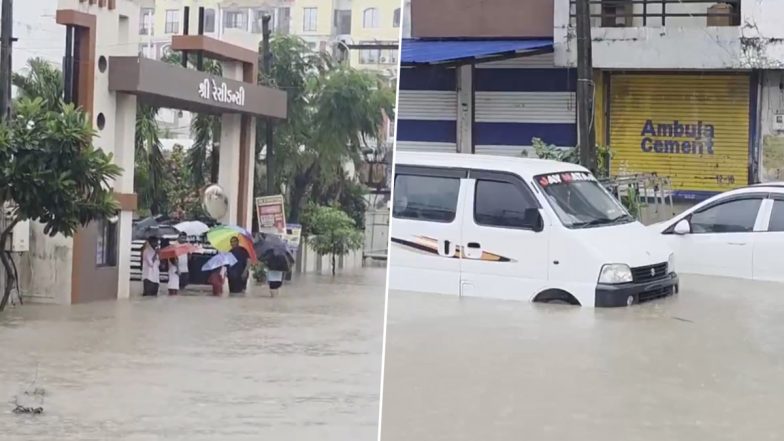 Heavy Rain in Gujarat: गुजरात में भारी बारिश से बेकाबू हुए हालात, सूरत में बाढ़ जैसी स्थिति, सड़कों पर जलभराव;VIDEO