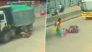 Accident Caught on Camera: हैदराबाद के डंडीगल में टूटी सड़क पर मां के ओवरटेक करने के प्रयास के बाद ट्रक ने बच्चे को कुचला, वीडियो आया सामने