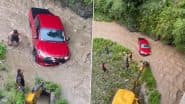 Car Stuck in the River: रोमांच के लिए उठाया खतरा! सोलन में पर्यटकों ने नदी में उतार दी नई कार, बाल बाल बची जान;VIDEO
