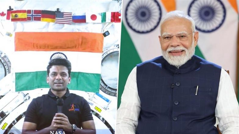 PM Interacts with Shubhanshu Shukla: पीएम मोदी ने अंतरिक्ष में गए ग्रुप कैप्टन शुभांशु शुक्ला से की बातचीत, इतिहास रचने पर दी बधाई; देखें VIDEO