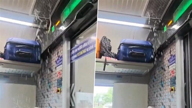VIRAL VIDEO: वंदे भारत ट्रेन में अब 'झरने' की सुविधा! छत से टपकता पानी देख भड़के यात्री; रेलवे ने दी सफाई