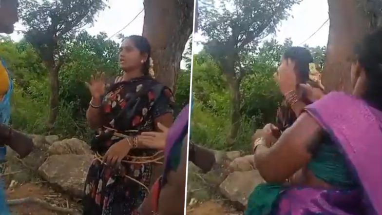 Heart-Wrenching! आंध्र प्रदेश के कुप्पम में टीडीपी कार्यकर्ता ने कर्ज न चुकाने पर महिला को पेड़ से बांधा, बच्चे के सामने अपमानित किया (देखें डिस्टर्बिंग वीडियो)